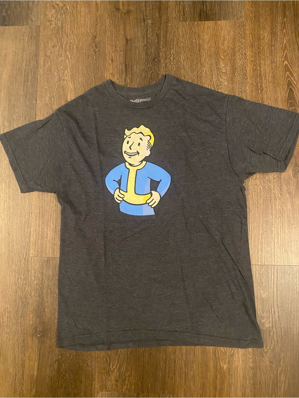 Fall Out Vault Boy Short Sleeve Charcoal Gray T-Shirt Medium